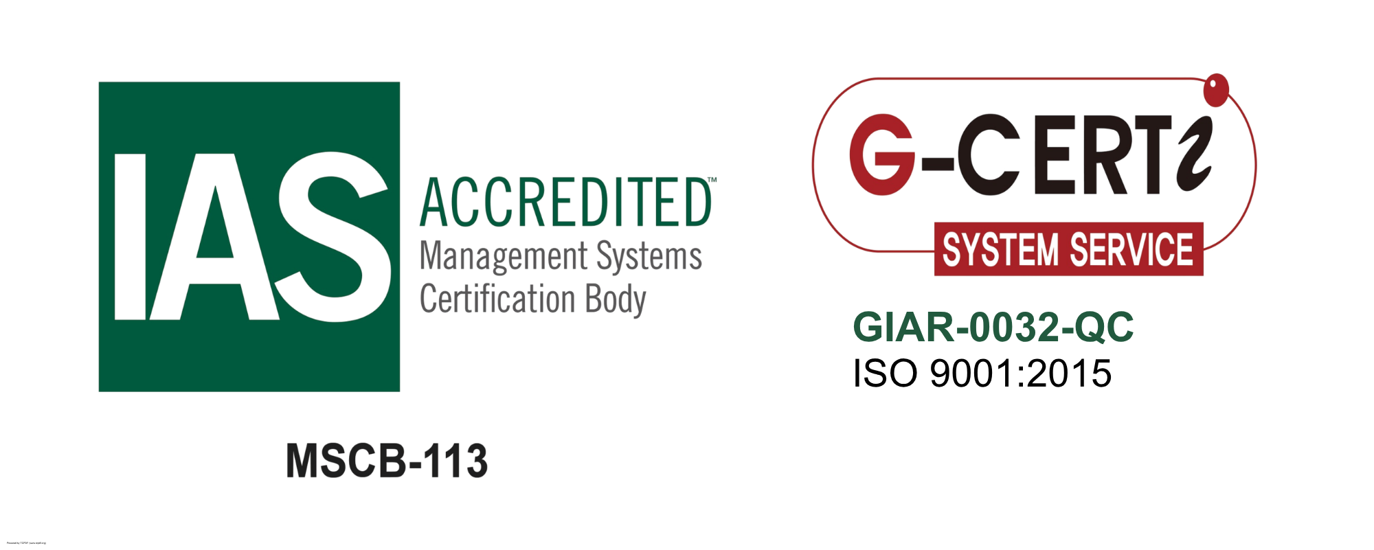 Sellos de acreditación IAS y certificación G-CERT